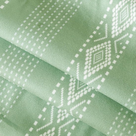 Unyqoos® Kussenslopen Set van 2 in Boho Stijl, Geometrisch Design in Saliegroen Fluweel voor Bank en Woonkamer