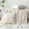 Unyqoos® Kussensloop Set van 2 in Zacht Corduroy Fluweel, 40 x 40 cm, Crèmekleurig Design voor Woon- en Slaapkamer