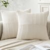 Unyqoos® Kussensloop Set van 2 in Zacht Corduroy Fluweel, 40 x 40 cm, Crèmekleurig Design voor Woon- en Slaapkamer