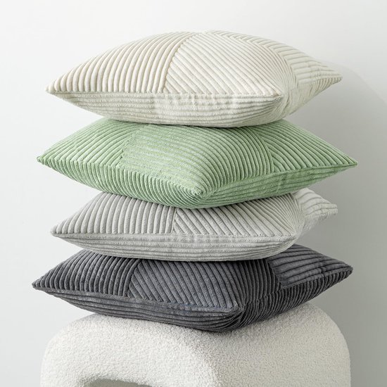 Unyqoos® Kussensloop Set van 2 in Zacht Corduroy Fluweel, 40 x 40 cm, Crèmekleurig Design voor Woon- en Slaapkamer