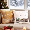 550x550-40223.jpg Unyqoos® Set van 2 decoratieve kussenslopen met feestelijk geborduurd peperkoekontwerp