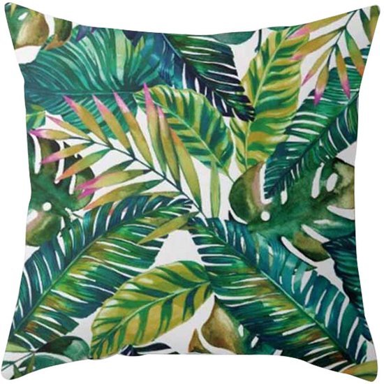 550x550-40266.jpg Unyqoos® Set van vier decoratieve kussenovertrekken van katoen en linnen met bladpatroon