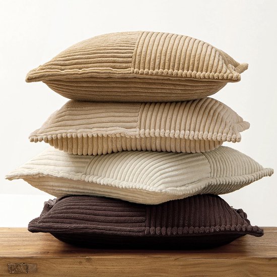 Unyqoos® Set van 4 stijlvolle corduroy kussenslopen voor bank en slaapkamer, 40 x 40 cm
