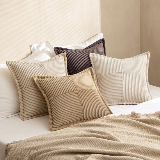 Unyqoos® Set van 4 stijlvolle corduroy kussenslopen voor bank en slaapkamer, 40 x 40 cm