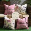 550x550-40300.jpg Unyqoos® Set van 4 waterdichte kussenslopen met bloemenmotief voor buitengebruik