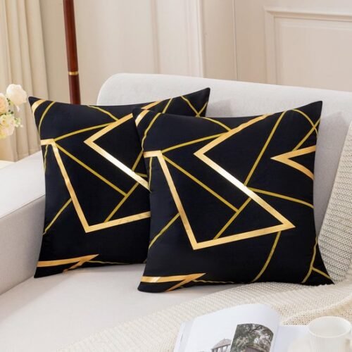 550x550-40314.jpg Unyqoos® Set van 2 luxe fluwelen kussenslopen met gouden geometrisch patroon