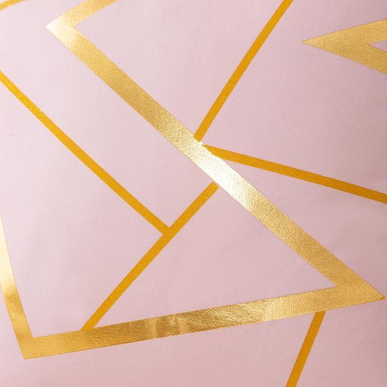 Unyqoos® Set van 2 luxe fluwelen kussenslopen met gouden geometrisch patroon