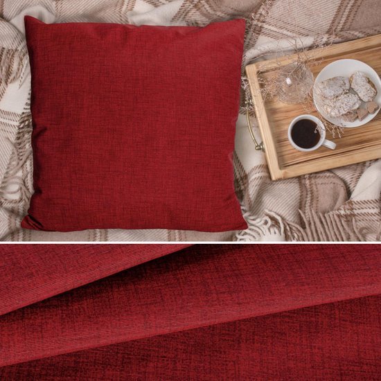 Unyqoos® Rode linnenlook kussenhoes 50x50 cm voor stijlvolle interieurdecoratie