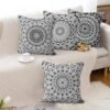 Unyqoos® Set van 4 Boho Kussenslopen in Zwart Linnen voor Binnen en Buiten Decoratie