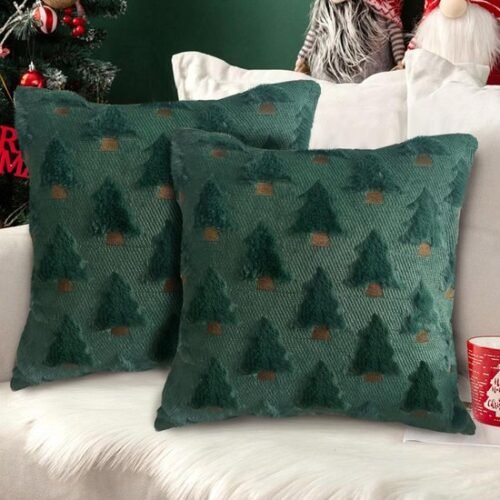 Unyqoos® Set van 2 luxe kerstkussenslopen met borduurwerk voor feestelijke decoratie