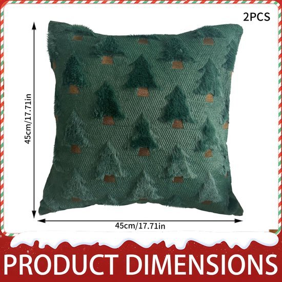 Unyqoos® Set van 2 luxe kerstkussenslopen met borduurwerk voor feestelijke decoratie