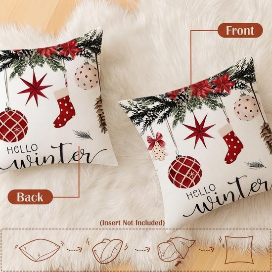 Unyqoos® Set van twee moderne kussenhoezen met verborgen rits voor feestelijke decoratie