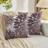 Unyqoos® Kussenhoezen set van 2, decoratief, 45 x 45 cm, herfst, geometrisch bloemontwerp, modern, met verborgen rits