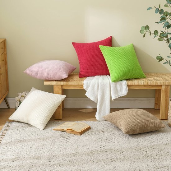 Unyqoos® Set van twee decoratieve kussenslopen in zacht fluweel met ritssluiting 40 cm x 40 cm