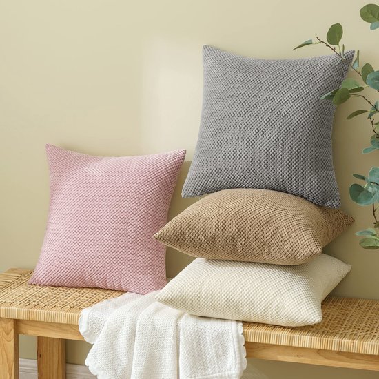 Unyqoos® Set van twee decoratieve kussenslopen in zacht fluweel met ritssluiting 40 cm x 40 cm