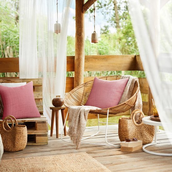 Unyqoos® Waterafstotende kussenhoes voor buiten in levendige roze tint, 45 x 45 cm