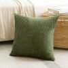 Unyqoos® Decoratieve olijfgroene corduroy kussensloop met gestreept patroon voor woonkamer