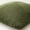 Unyqoos® Decoratieve olijfgroene corduroy kussensloop met gestreept patroon voor woonkamer