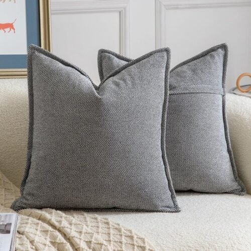 Unyqoos® Set van 2 zachte chenille kussenhoezen voor moderne inrichting en comfort