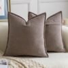 Unyqoos® Set van twee zachte taupe kussenhoezen voor stijlvolle woondecoratie