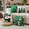 Unyqoos® Set van 4 decoratieve kussenhoezen voor een feestelijk kerstinterieur