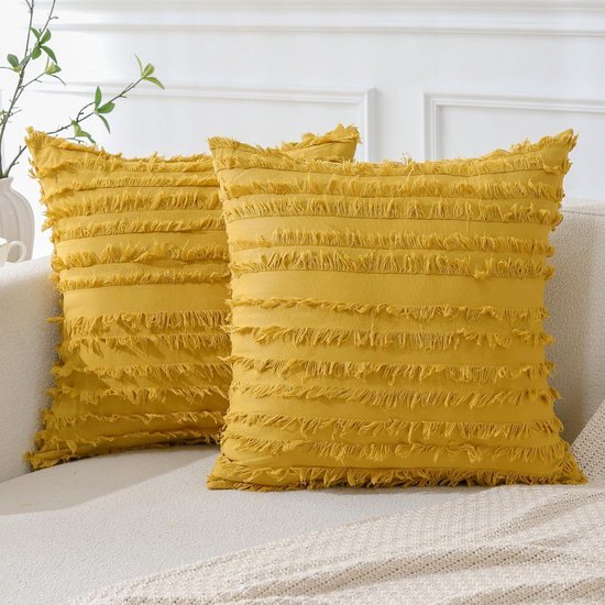 Unyqoos® Dubbele set decoratieve kussenhoezen met boho-kwastjes voor huisdecoratie
