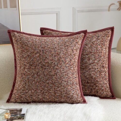 Unyqoos® Stijlvolle en comfortabele bordeauxrode kussenslopen met uniek tie-dye ontwerp