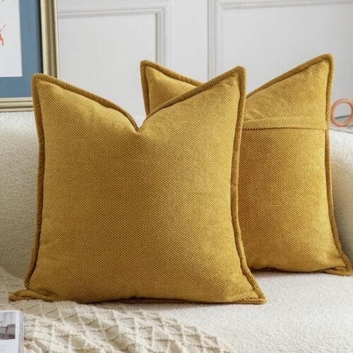 550x550-40524.jpg Unyqoos® Set van twee mosterdgele chenille kussenslopen voor stijlvolle decoratie