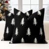 550x550-40560.jpg Unyqoos® Set van 2 feestelijke kussenslopen met kerstboomprint voor binnen en buiten