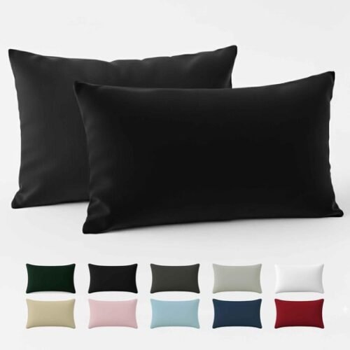 550x550-40575.jpg Unyqoos® Zwarte Kussenslopen Set van 2 in Ademend Katoen voor Optimaal Comfort