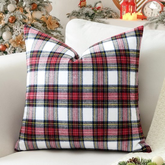 Unyqoos® Stijlvolle geruite kussenhoes 60 x 60 cm voor interieurdecoratie