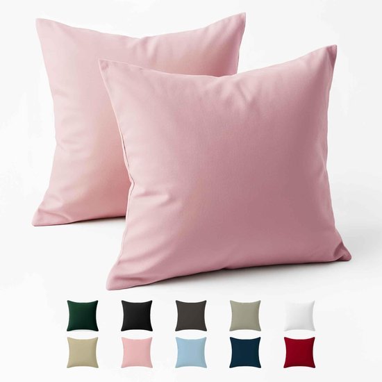 550x550-40605.jpg Unyqoos® Set van 2 kussenslopen 80x80 cm roze van ademend katoen