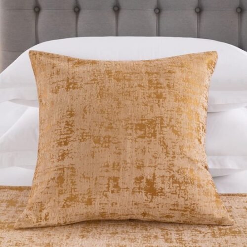 Unyqoos® Set van twee decoratieve gouden kussenhoezen voor thuis en hotel gebruik