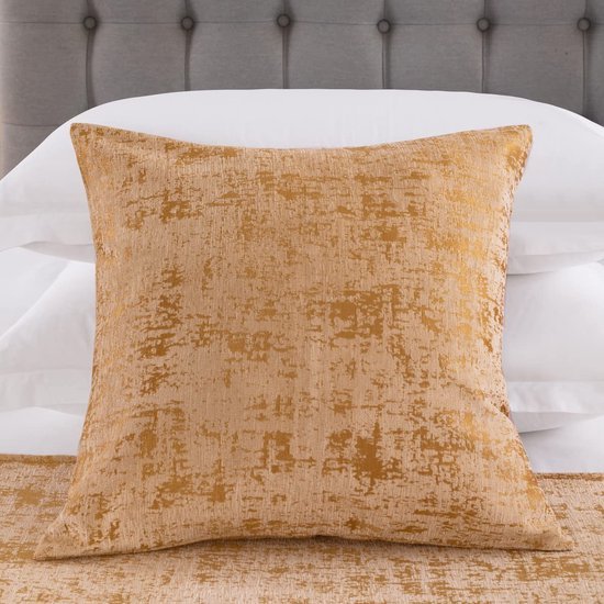 Unyqoos® Set van twee decoratieve gouden kussenhoezen voor thuis en hotel gebruik