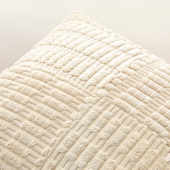 Unyqoos® Elegante en Zachte Corduroy Kussensloop in Beige voor Stijlvolle Woonkamer