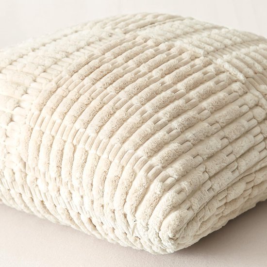 Unyqoos® Elegante en Zachte Corduroy Kussensloop in Beige voor Stijlvolle Woonkamer