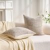 Unyqoos® Set van twee decoratieve kussenslopen in khaki voor woonkamer en slaapkamer