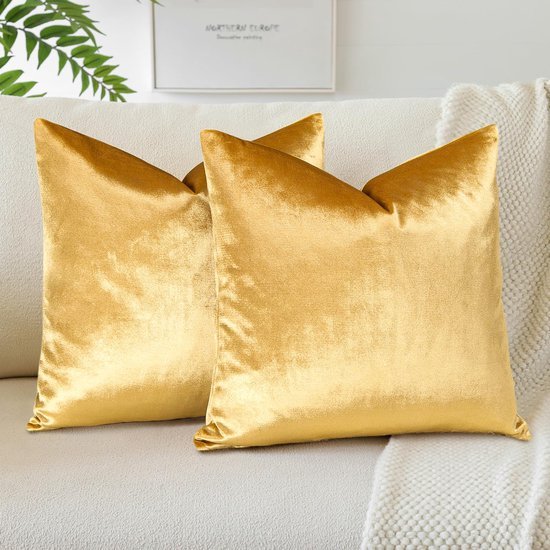 550x550-40669.jpg Unyqoos® Set van 2 luxe fluwelen kussenslopen voor bank en bed in goudkleur