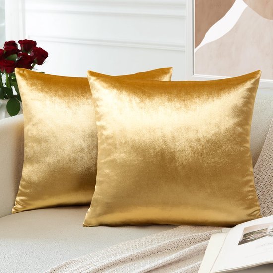 550x550-40670.jpg Unyqoos® Set van 2 luxe fluwelen kussenslopen voor bank en bed in goudkleur