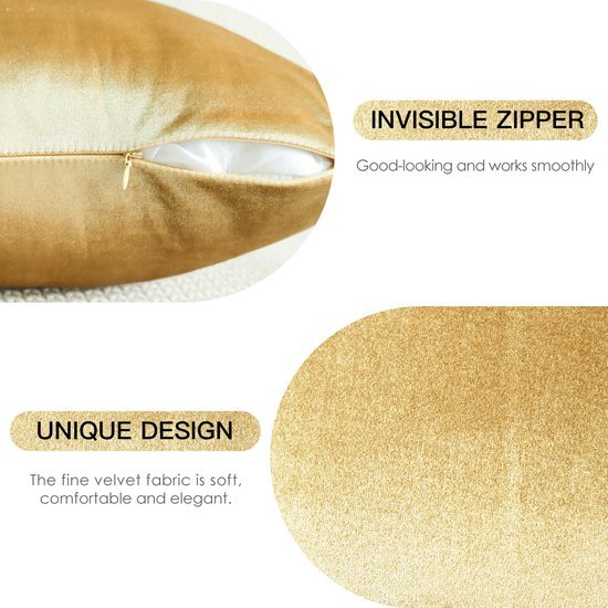 550x550-40671.jpg Unyqoos® Set van 2 luxe fluwelen kussenslopen voor bank en bed in goudkleur