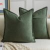 Unyqoos® Set van twee zachte groene chenille kussenhoezen voor moderne woningdecoratie