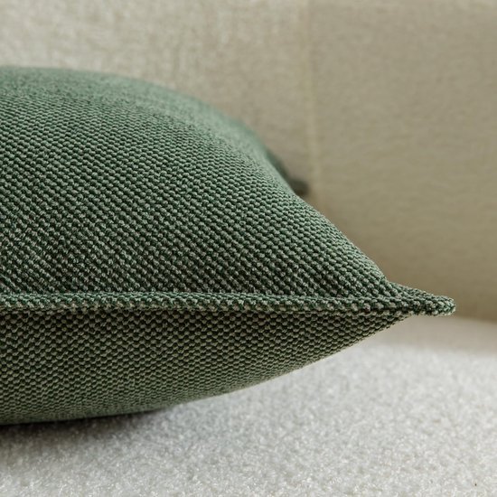Unyqoos® Set van twee zachte groene chenille kussenhoezen voor moderne woningdecoratie