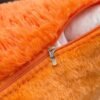 Set van 2 kussenhoezen, kunstbont, decoratief, knuffelbaar, voor bankkussen, pluche kussen, knuffelbaar bankkussen, super zacht, pluizige kussenhoezen voor bank, 45x45 cm, oranje.