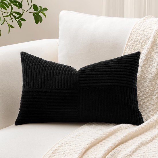 Unyqoos® Stijlvolle Corduroy Kussenhoes met Kruisstrepen voor Woonkamerdecoratie