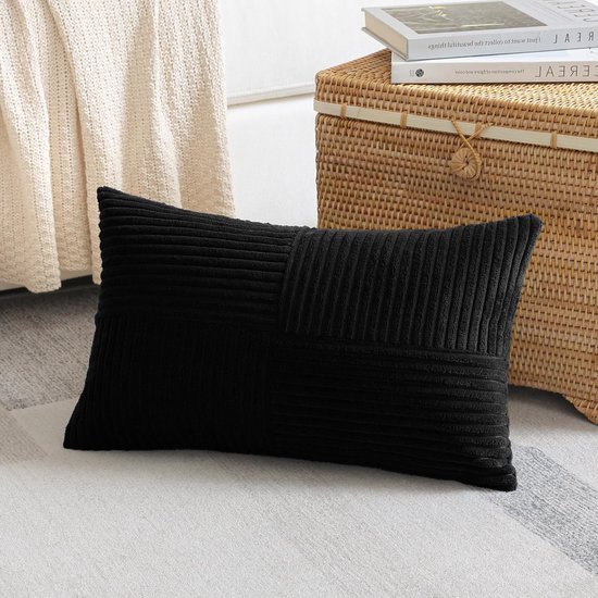 Unyqoos® Stijlvolle Corduroy Kussenhoes met Kruisstrepen voor Woonkamerdecoratie