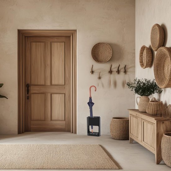 Unyqoos® Stijlvolle en functionele parapluhouder met vier vakken en lekbak