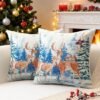 Unyqoos® Set van 2 decoratieve kerstkussenhoezen voor een feestelijk interieur