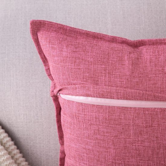 Unyqoos® Set van 2 Zachte Linnen Kussenhoezen voor Bank en Slaapkamer in Roze 40x40 cm