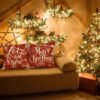 Unyqoos® Set van vier feestelijke kussenhoezen voor een gezellige kerstdecoratie