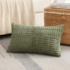 Unyqoos® Zachte Corduroy Kussensloop met Gestreept Patchwork Design voor Woonkamer